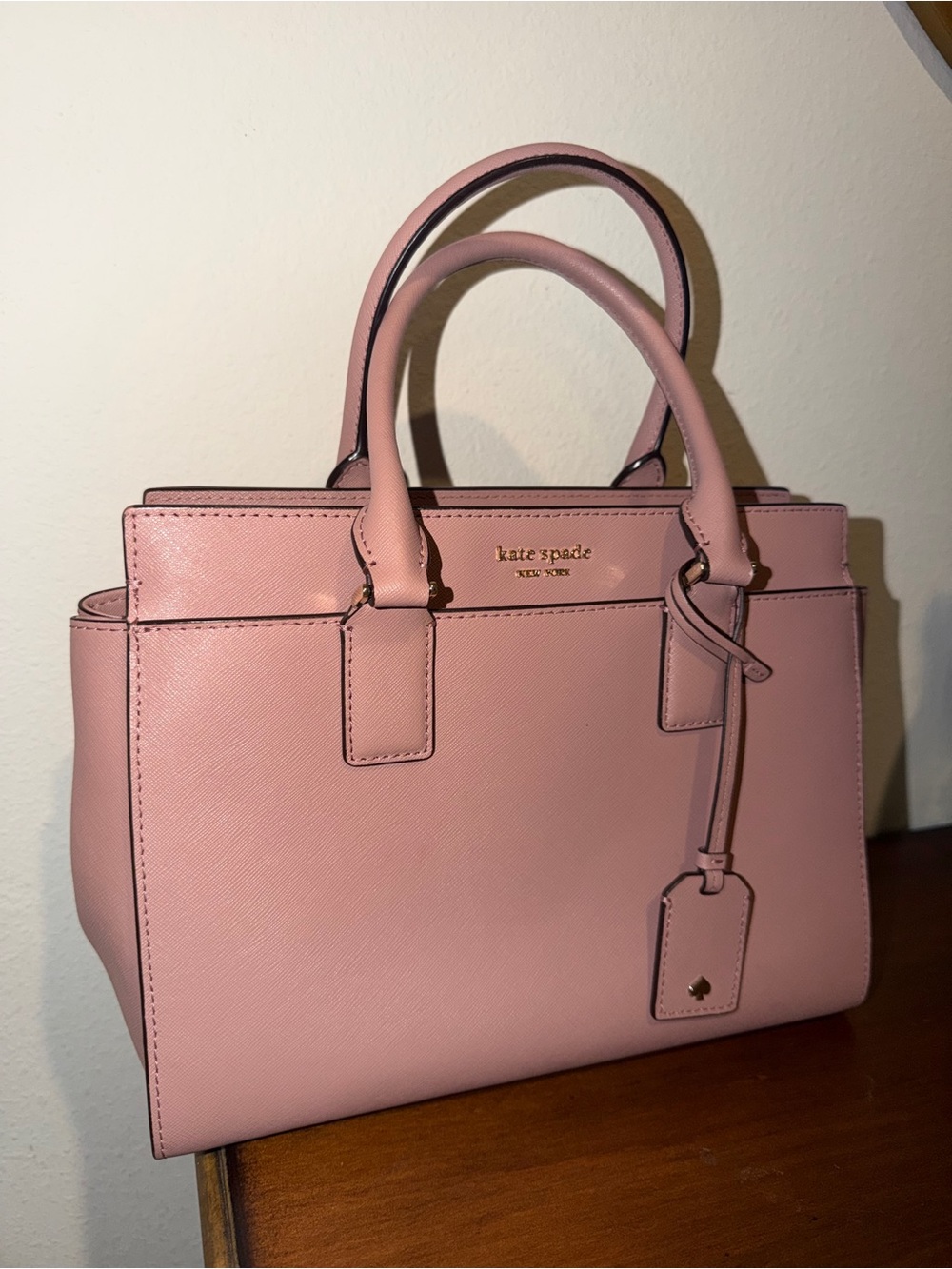 kate spade ♠️ Blush Pink Saffiano Leather Satchel - Picture 3 of 10